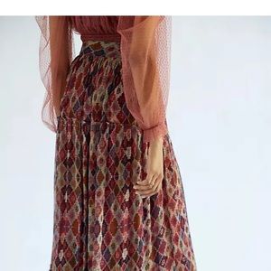 Anthropologie x Nikita Mhaisalkar Abstract Maxi Skirt XL NWT